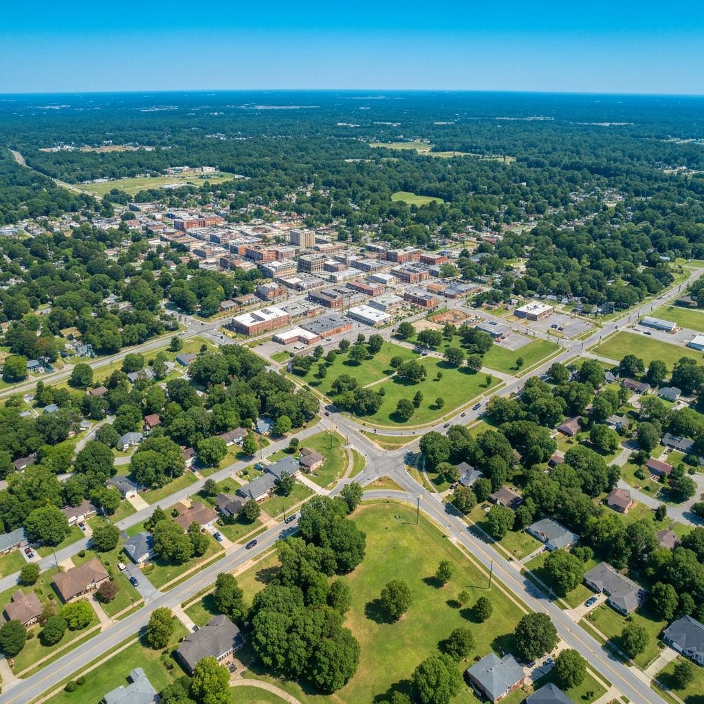 Aerial view of Talladega, Alabama service area